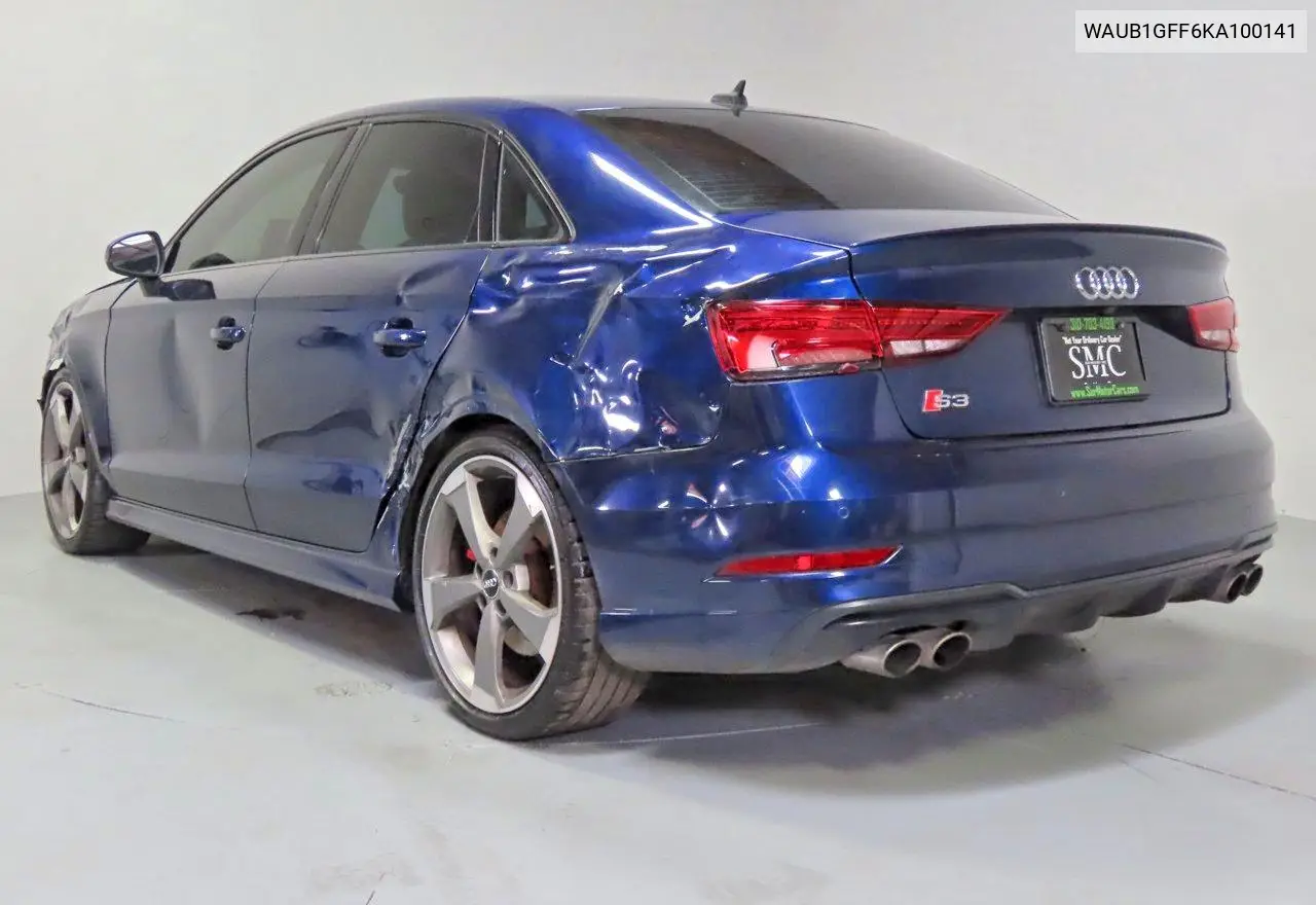 2019 Audi S3 Premium Plus VIN: WAUB1GFF6KA100141 Lot: 58999776