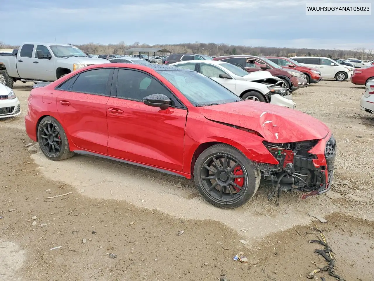 2022 Audi S3 Premium Plus VIN: WAUH3DGY4NA105023 Lot: 47871846