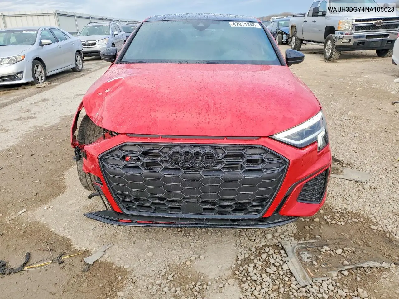2022 Audi S3 Premium Plus VIN: WAUH3DGY4NA105023 Lot: 47871846