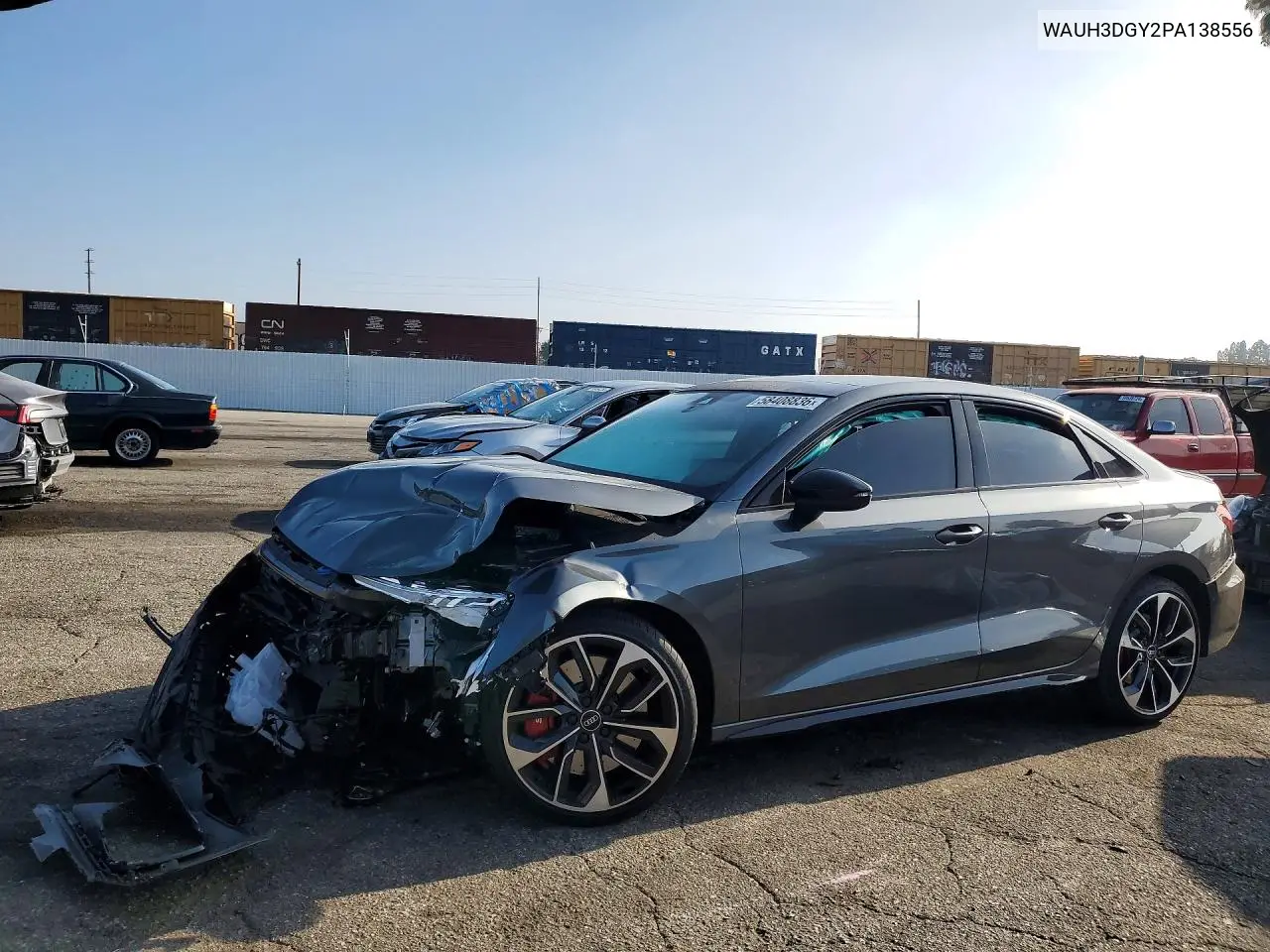 2023 Audi S3 Premium Plus VIN: WAUH3DGY2PA138556 Lot: 58408836
