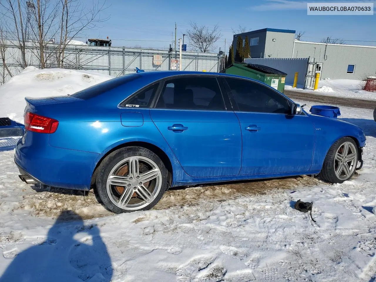 2011 Audi S4 Premium Plus VIN: WAUBGCFL0BA070633 Lot: 75768935