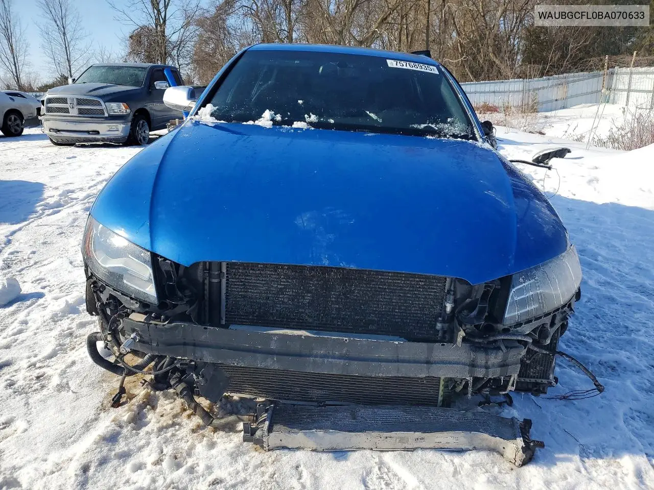 2011 Audi S4 Premium Plus VIN: WAUBGCFL0BA070633 Lot: 75768935