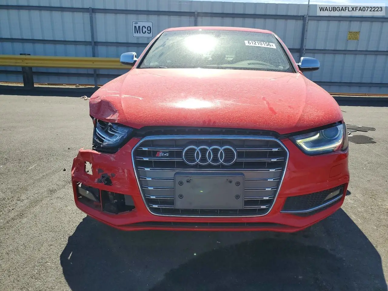 2015 Audi S4 Premium Plus VIN: WAUBGAFLXFA072223 Lot: 61210156
