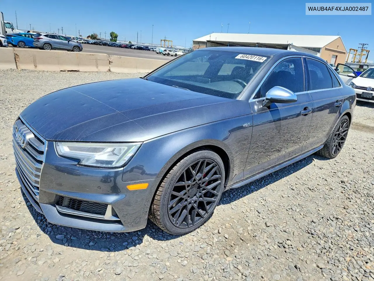 2018 Audi S4 Premium Plus VIN: WAUB4AF4XJA002487 Lot: 60420116