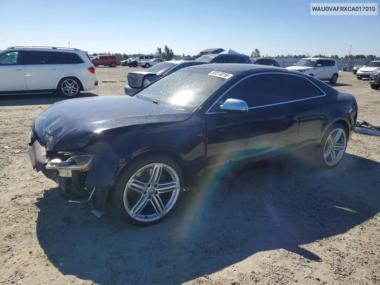 2012 Audi S5 Premium Plus VIN: WAUGVAFRXCA017010 Lot: 58813316