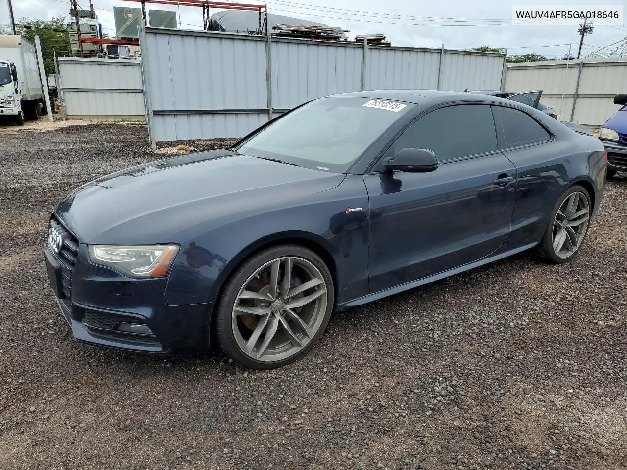 2016 Audi S5 Prestige VIN: WAUV4AFR5GA018646 Lot: 75515215
