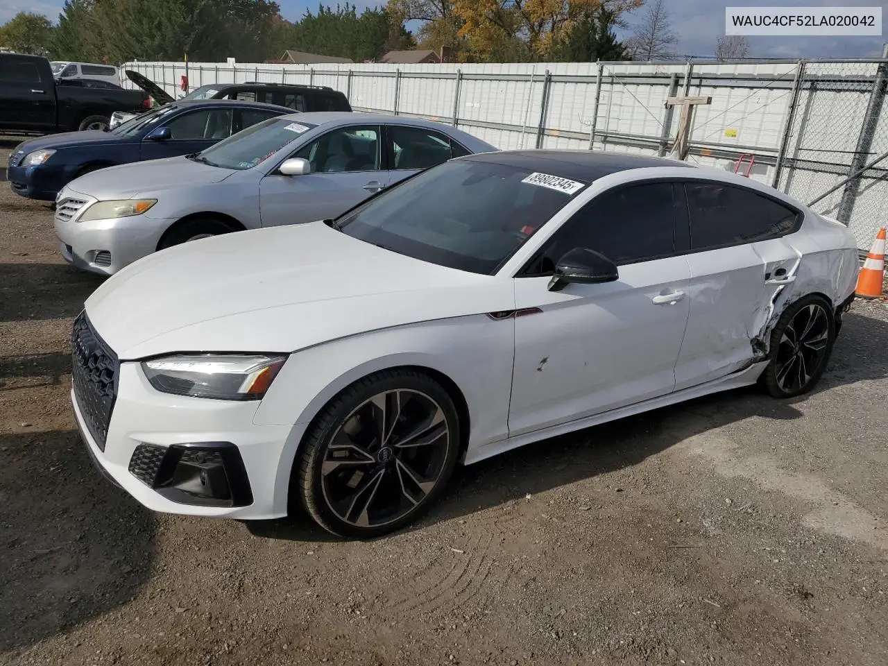 2020 Audi S5 Premium Plus VIN: WAUC4CF52LA020042 Lot: 89802345