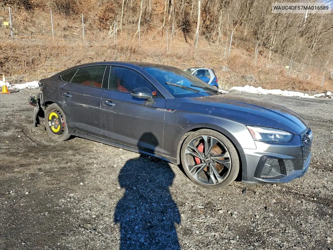 2021 Audi S5 Premium Plus VIN: WAUC4DF57MA016589 Lot: 72320015