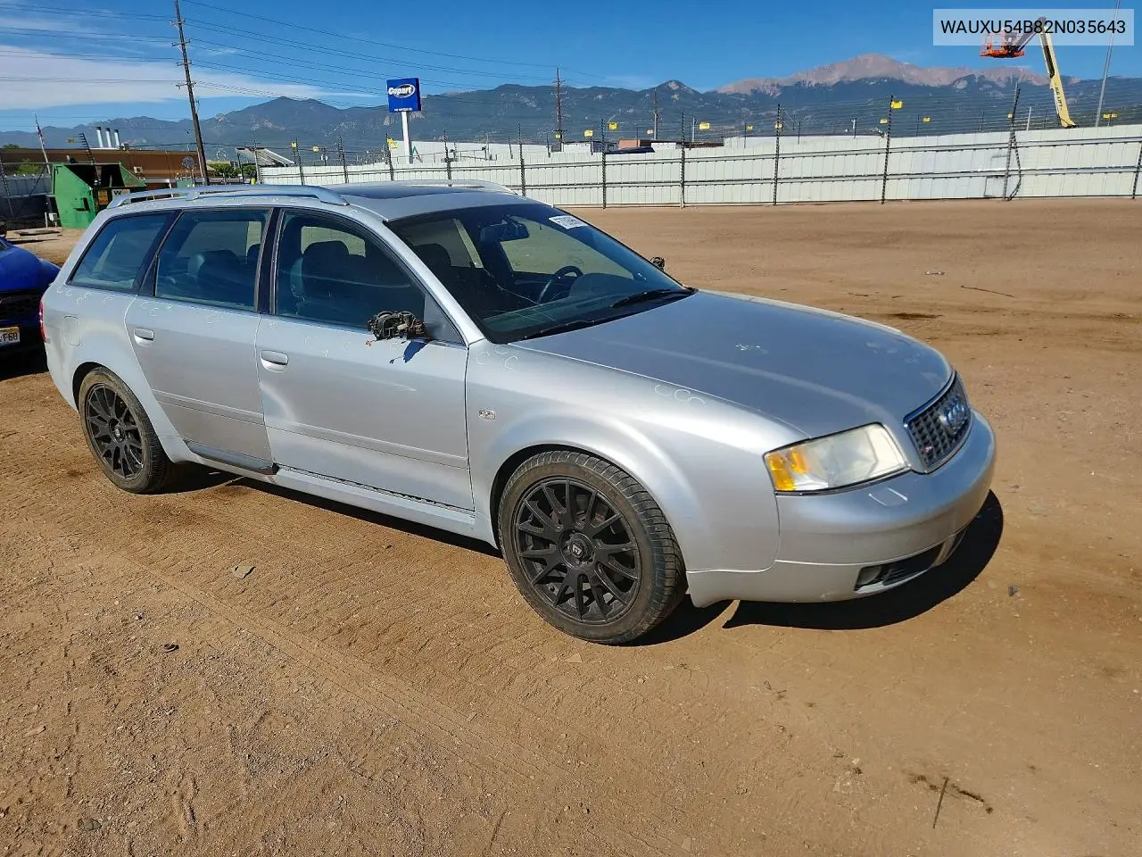 2002 Audi S6 Avant Quattro VIN: WAUXU54B82N035643 Lot: 57006966