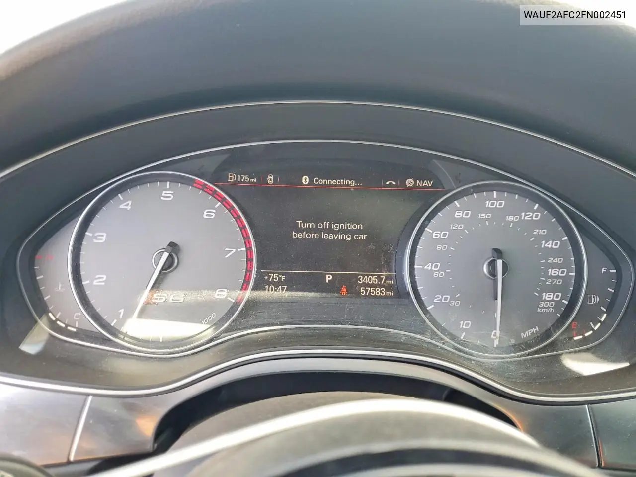 2015 Audi S6 VIN: WAUF2AFC2FN002451 Lot: 77413935