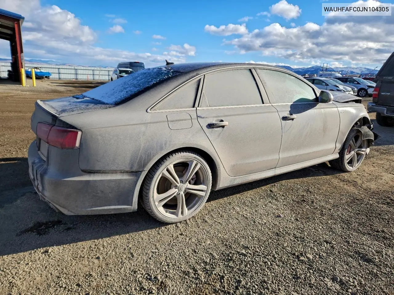 2018 Audi S6 Prestige VIN: WAUHFAFC0JN104305 Lot: 99920195
