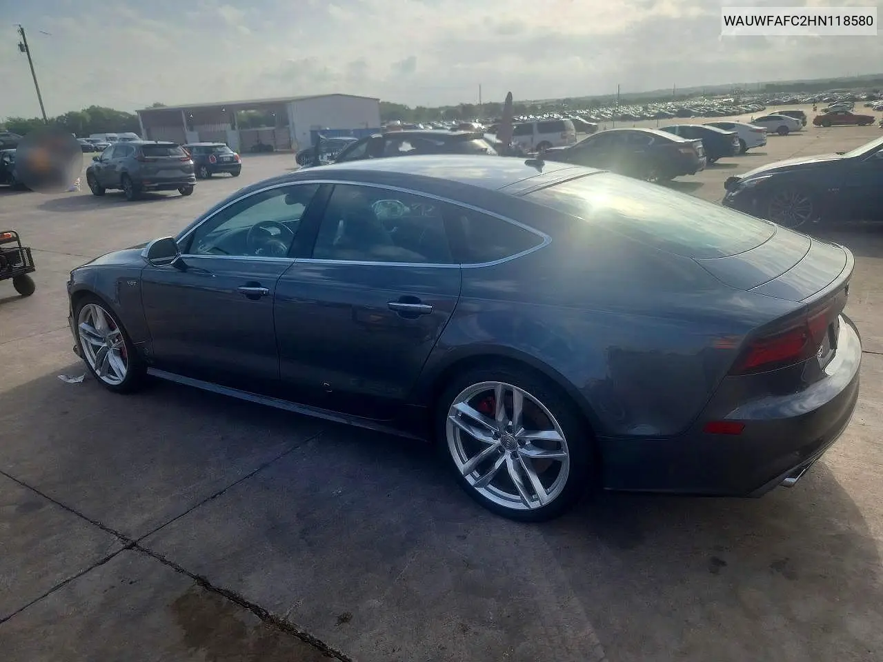2017 Audi S7 Premium Plus VIN: WAUWFAFC2HN118580 Lot: 58382576