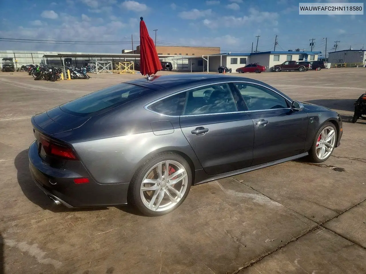 2017 Audi S7 Premium Plus VIN: WAUWFAFC2HN118580 Lot: 58382576