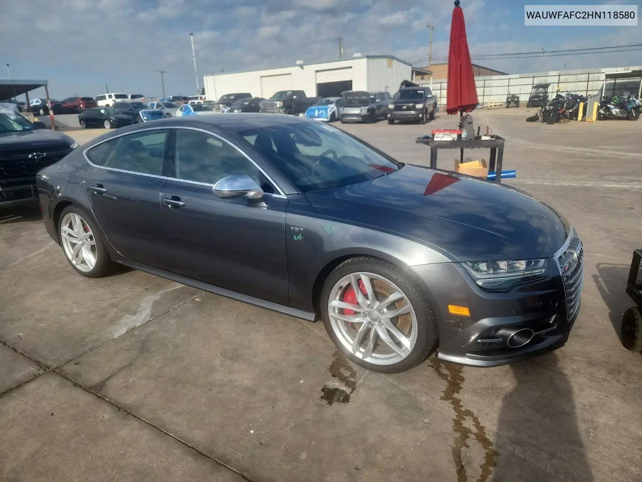 2017 Audi S7 Premium Plus VIN: WAUWFAFC2HN118580 Lot: 58382576