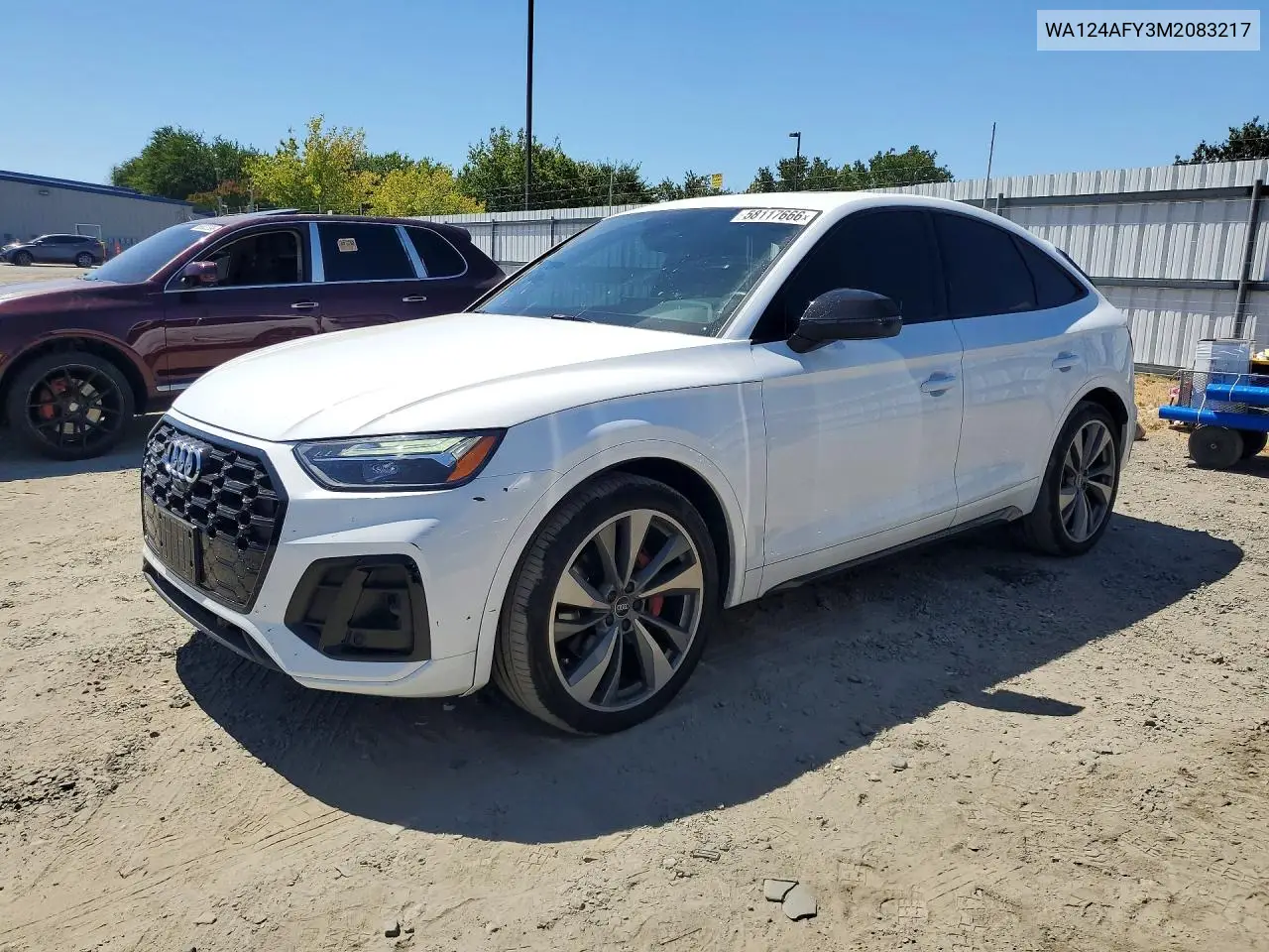 2021 Audi Sq5 Sportback Premium Plus VIN: WA124AFY3M2083217 Lot: 58117666