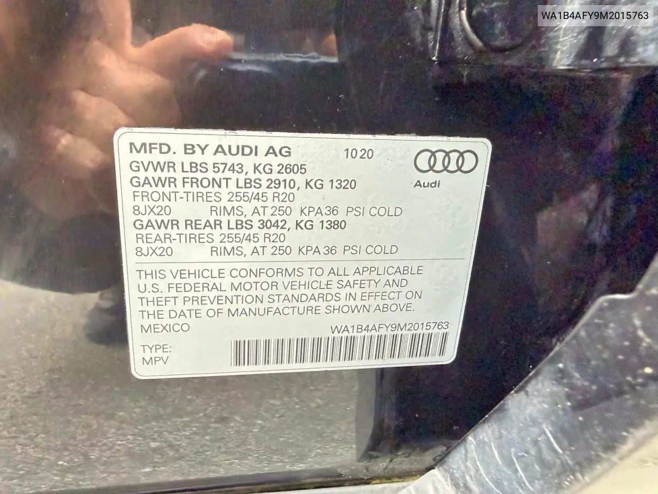 2021 Audi Sq5 Premium Plus VIN: WA1B4AFY9M2015763 Lot: 59221726