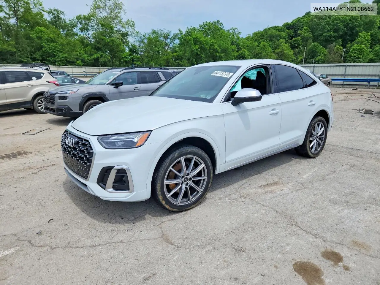 2022 Audi Sq5 Sportback Premium VIN: WA114AFY1N2108662 Lot: 54443096