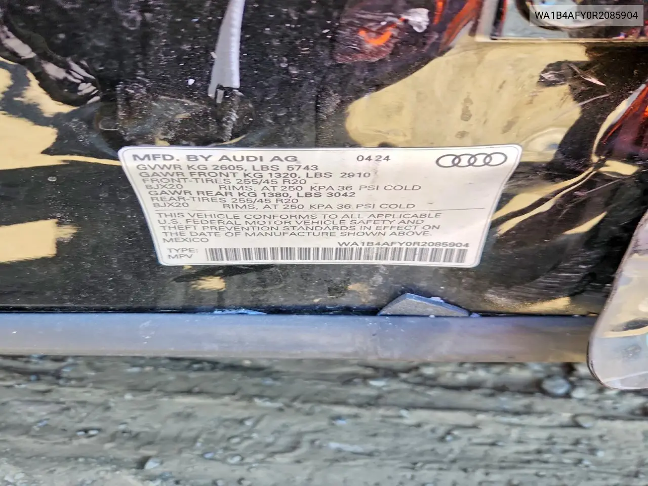 2024 Audi Sq5 Premium Plus VIN: WA1B4AFY0R2085904 Lot: 50705986
