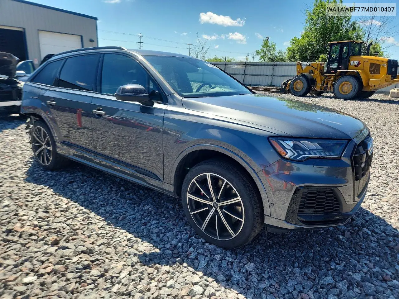 2021 Audi Sq7 Premium Plus VIN: WA1AWBF77MD010407 Lot: 56844066