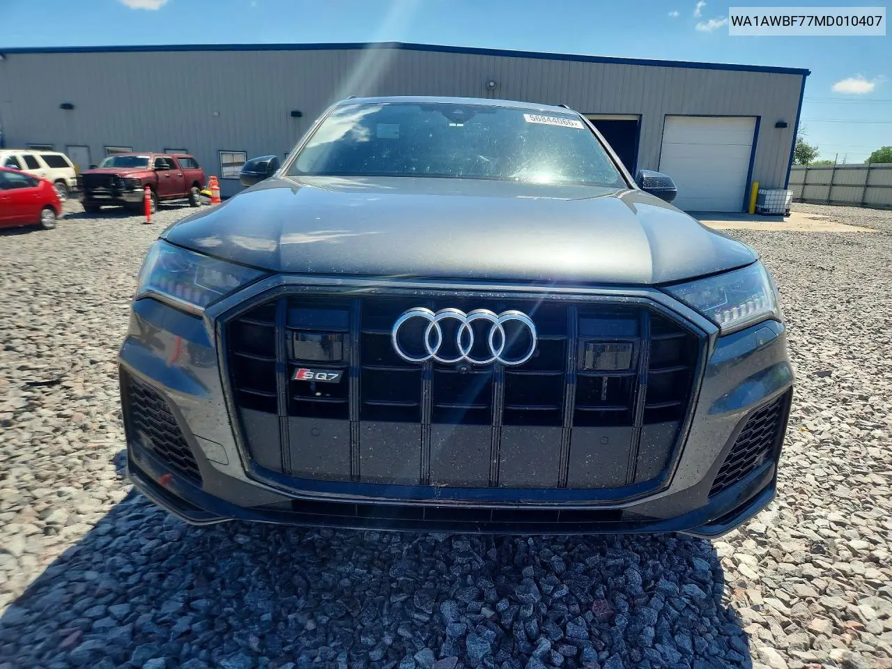 2021 Audi Sq7 Premium Plus VIN: WA1AWBF77MD010407 Lot: 56844066