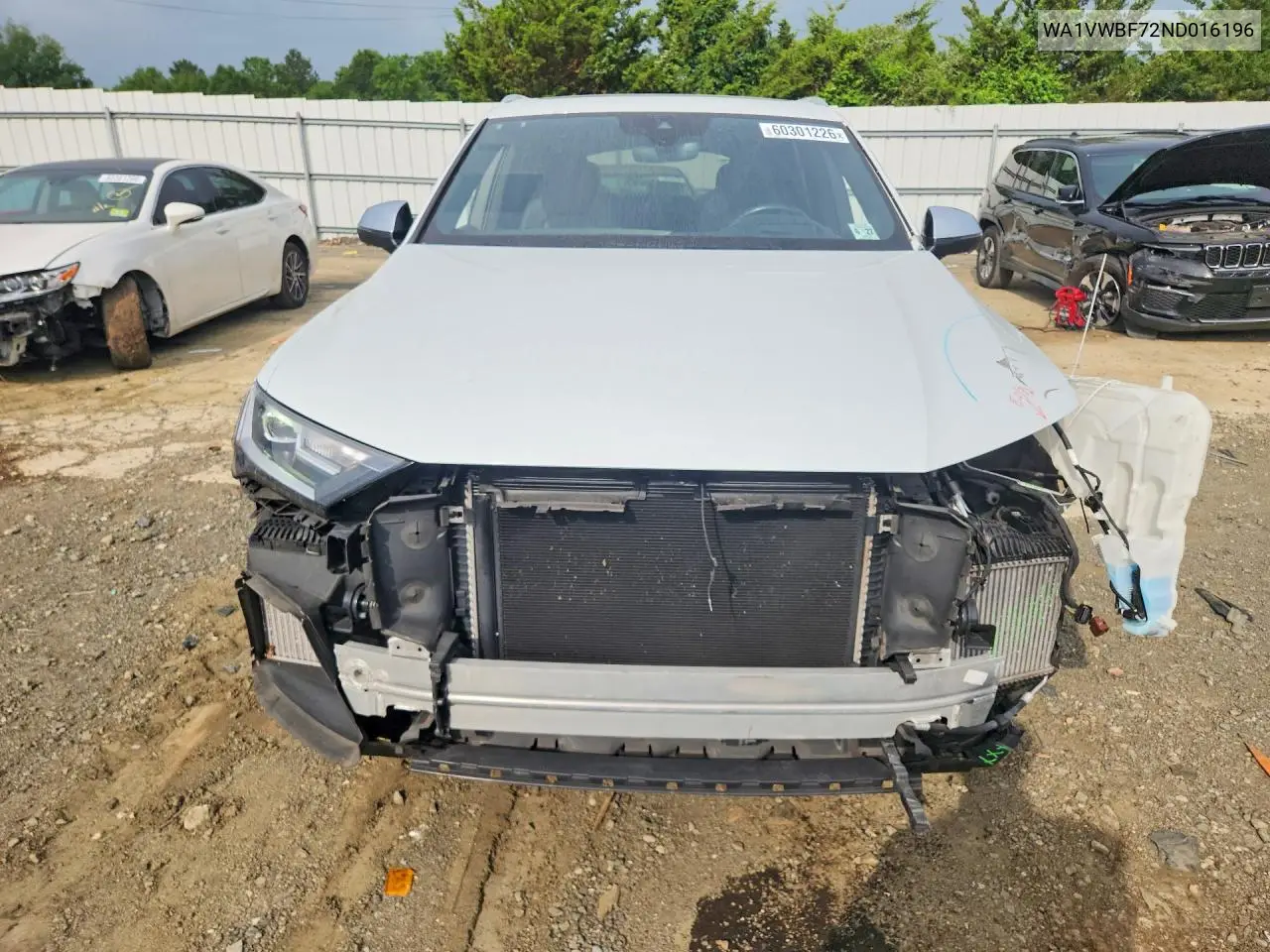 2022 Audi Sq7 Prestige VIN: WA1VWBF72ND016196 Lot: 60301226
