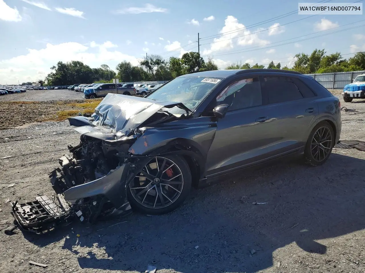 2022 Audi Sq8 Prestige VIN: WA1CWBF16ND007794 Lot: 59371656