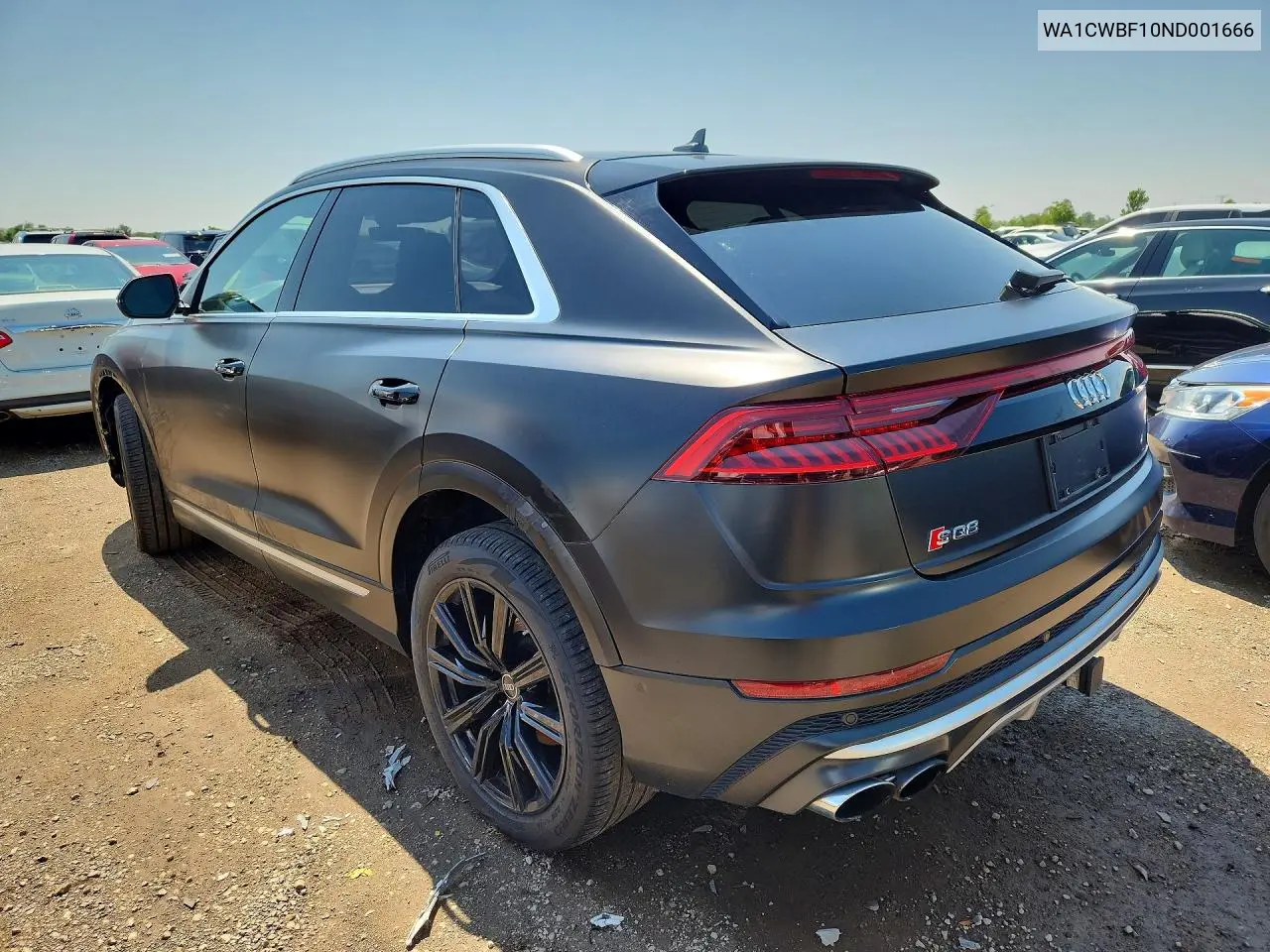 2022 Audi Sq8 Prestige VIN: WA1CWBF10ND001666 Lot: 59587366