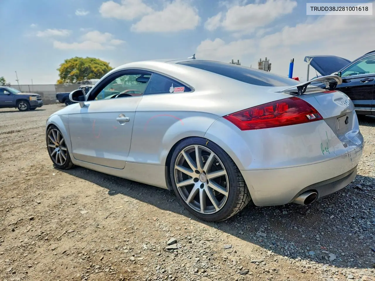2008 Audi Tt 3.2 Quattro VIN: TRUDD38J281001618 Lot: 53453666