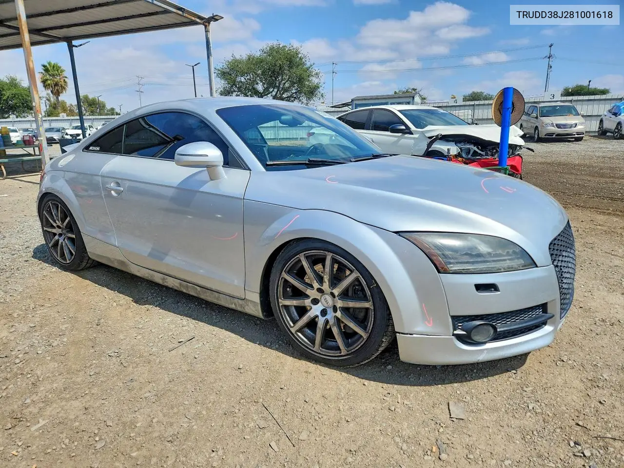 2008 Audi Tt 3.2 Quattro VIN: TRUDD38J281001618 Lot: 53453666