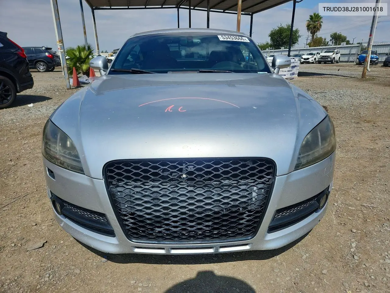 2008 Audi Tt 3.2 Quattro VIN: TRUDD38J281001618 Lot: 53453666