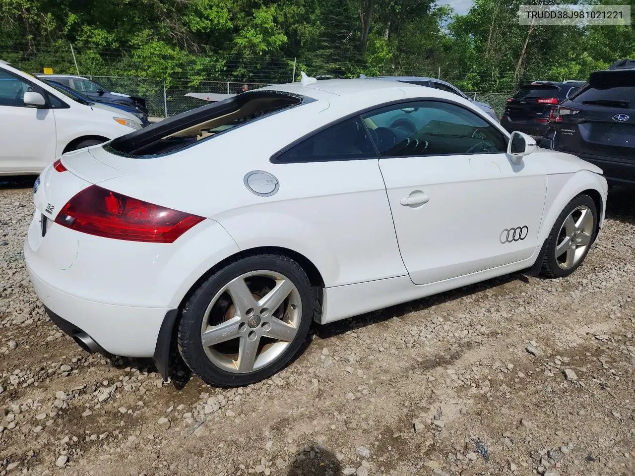 2008 Audi Tt 3.2 Quattro VIN: TRUDD38J981021221 Lot: 56988056