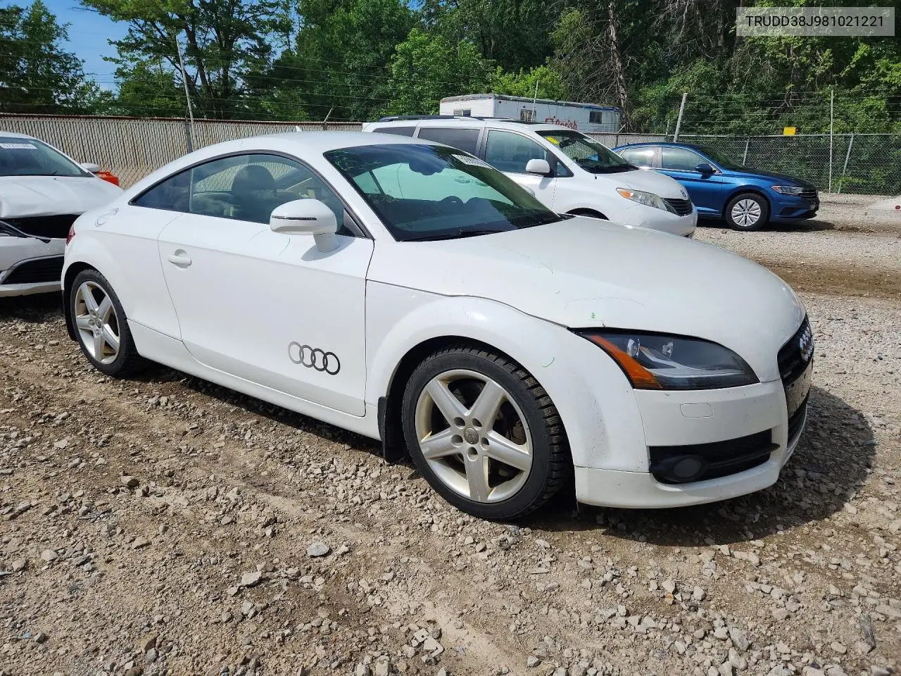 2008 Audi Tt 3.2 Quattro VIN: TRUDD38J981021221 Lot: 56988056