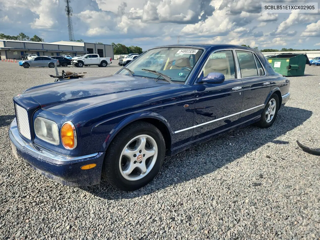 1999 Bentley Arnage VIN: SCBLB51E1XCX02905 Lot: 54802326