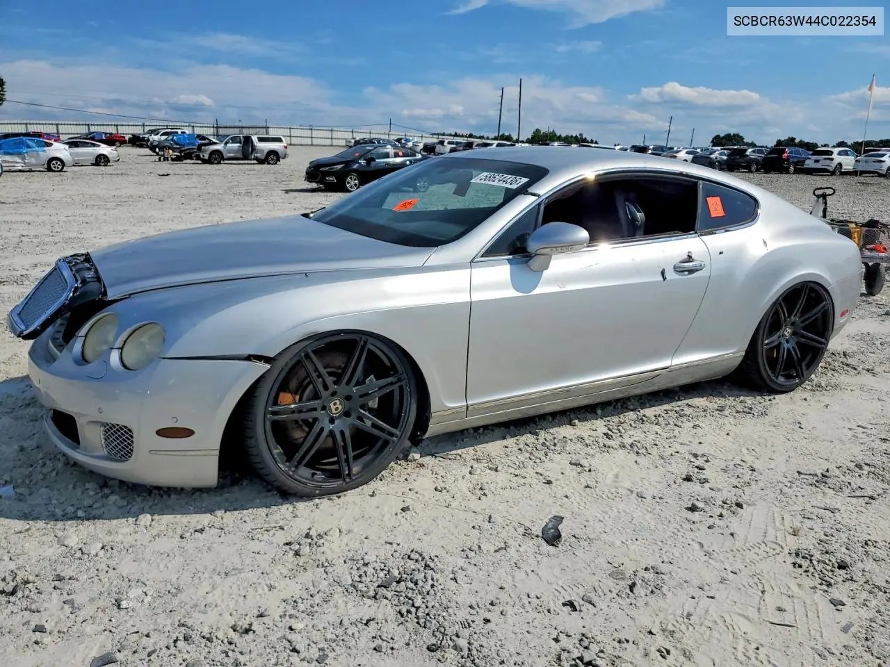 2004 Bentley Continental Gt VIN: SCBCR63W44C022354 Lot: 58624436