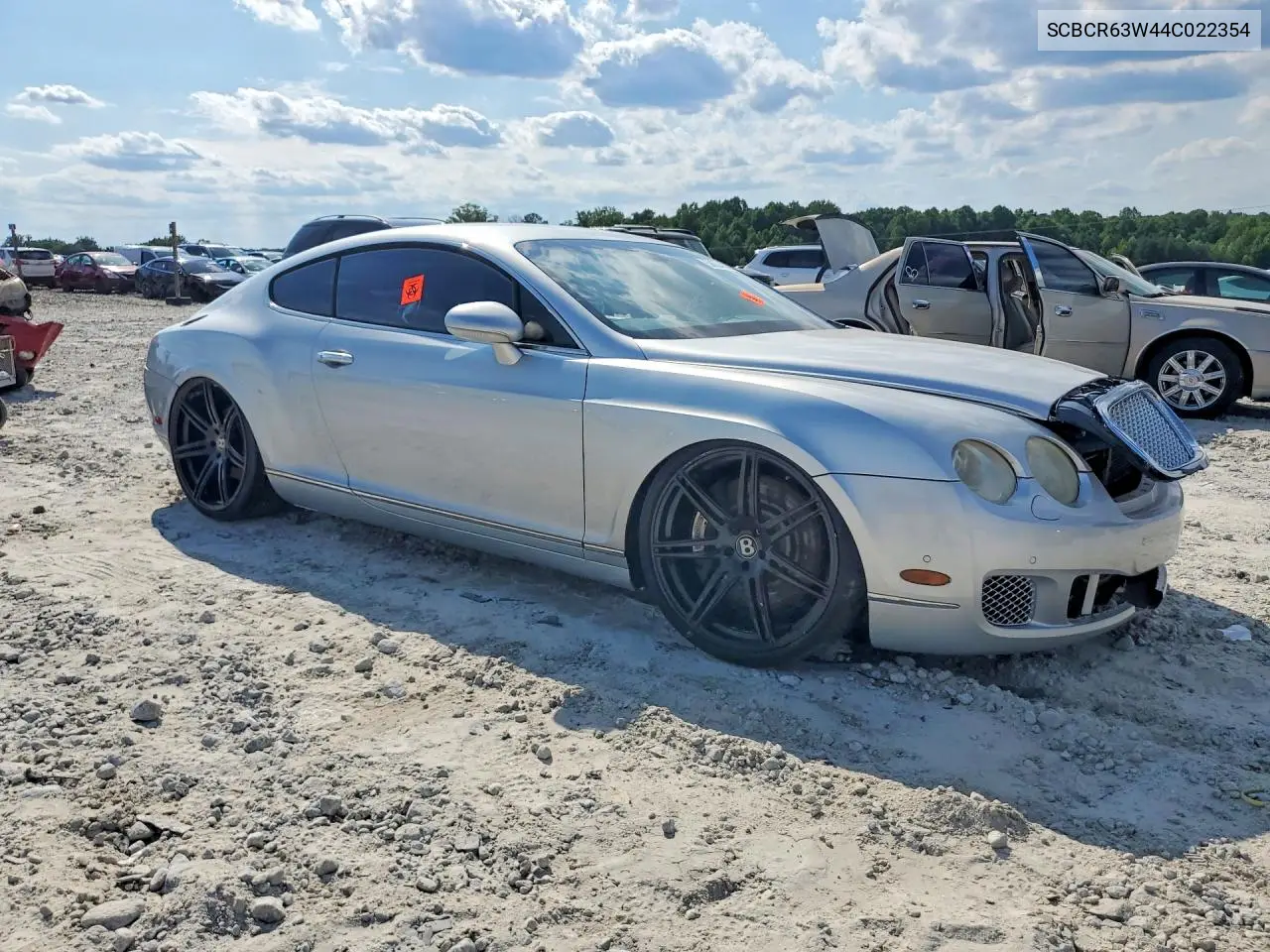 2004 Bentley Continental Gt VIN: SCBCR63W44C022354 Lot: 58624436