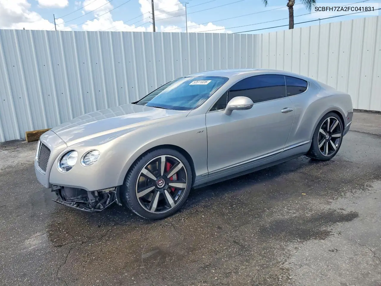 2015 Bentley Continental Gt V8 S VIN: SCBFH7ZA2FC041831 Lot: 53511026