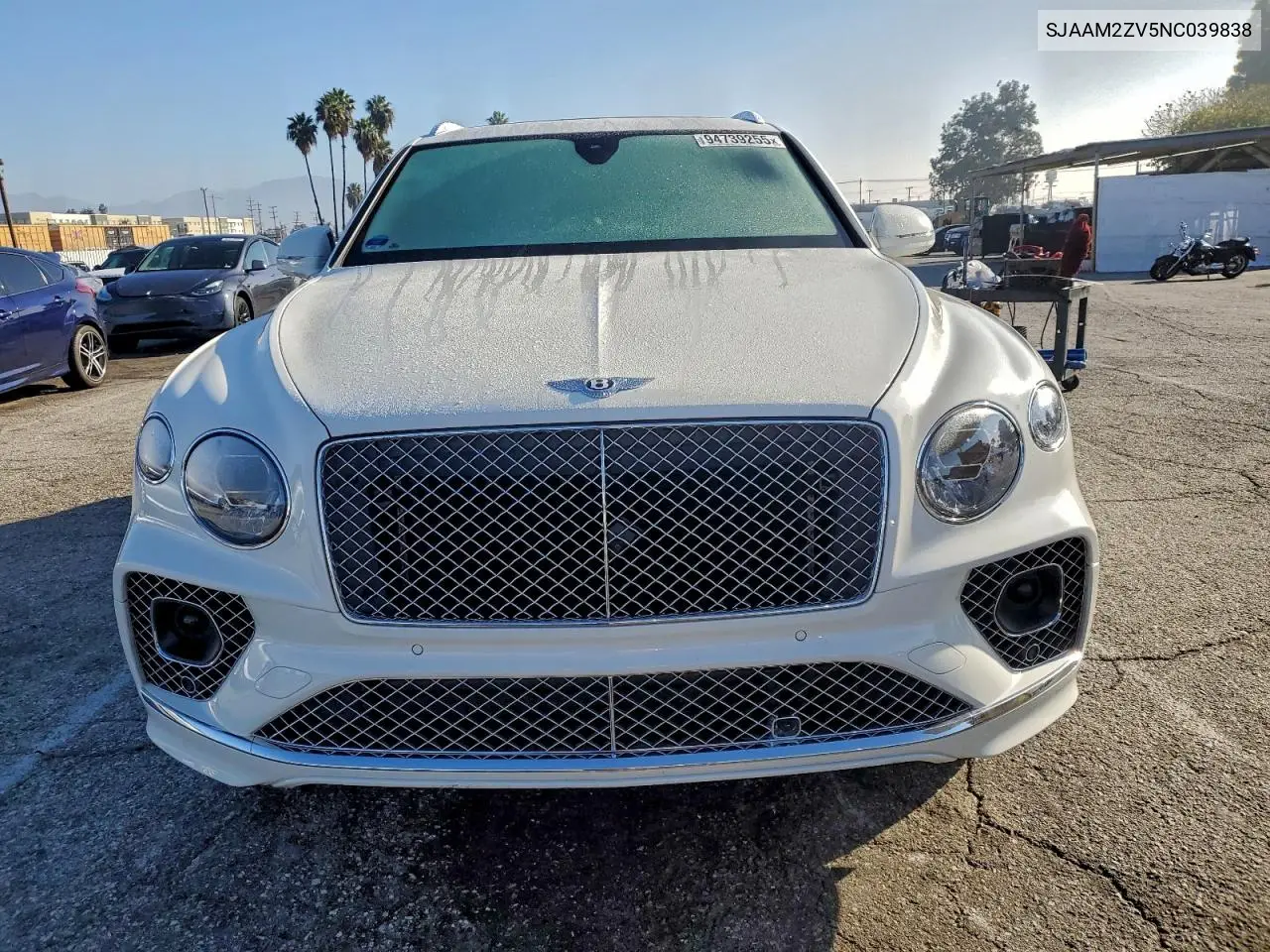 2022 Bently Bentayga VIN: SJAAM2ZV5NC039838 Lot: 52880036