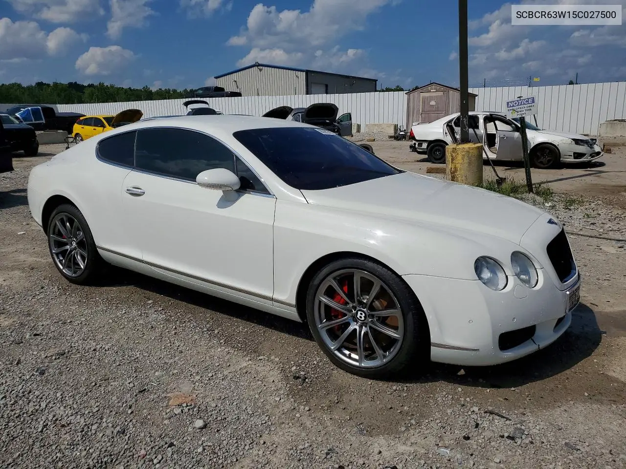 2005 Bentley Continental Gt VIN: SCBCR63W15C027500 Lot: 85965705