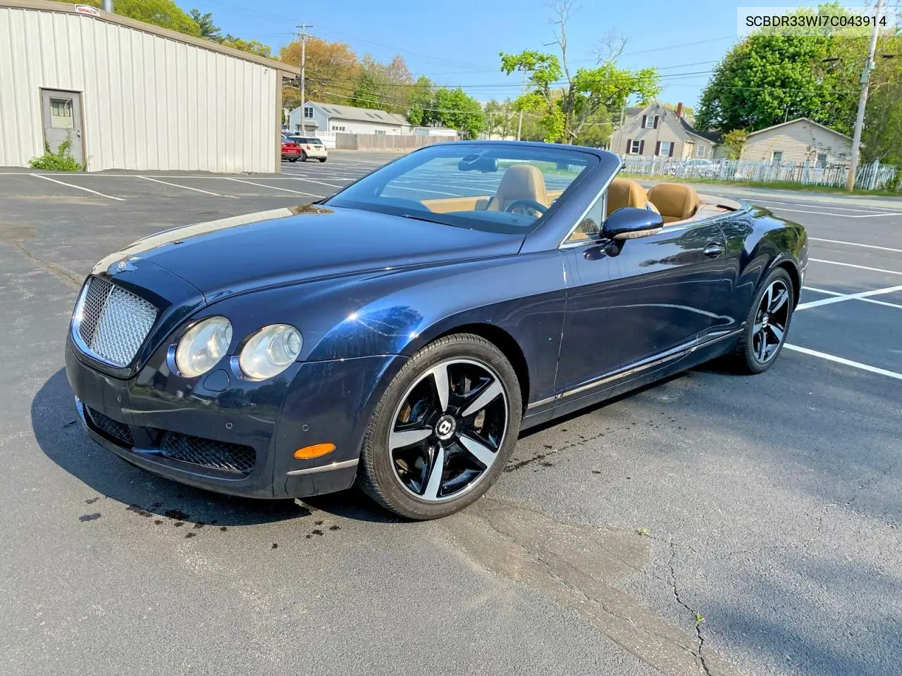 2007 Bentley Continental Gtc VIN: SCBDR33W17C043914 Lot: 52796236
