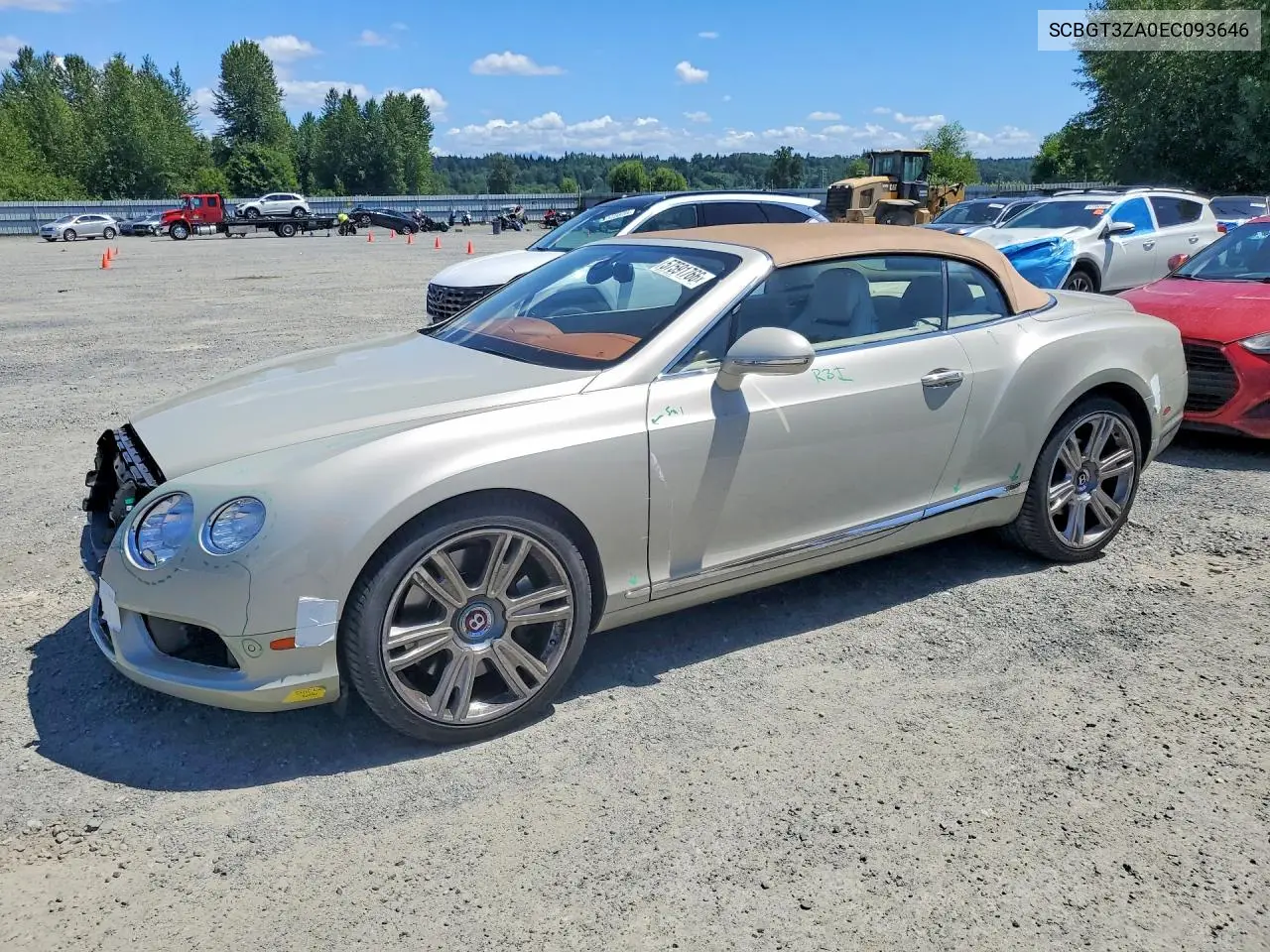 2014 Bentley Continental Gtc V8 VIN: SCBGT3ZA0EC093646 Lot: 57591766