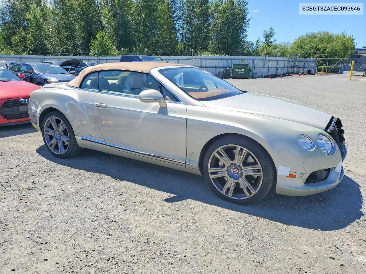 2014 Bentley Continental Gtc V8 VIN: SCBGT3ZA0EC093646 Lot: 57591766
