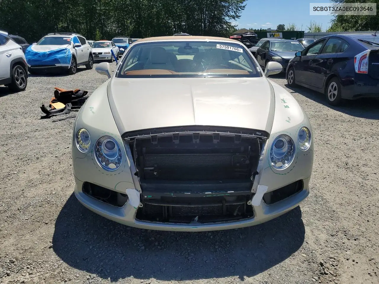 2014 Bentley Continental Gtc V8 VIN: SCBGT3ZA0EC093646 Lot: 57591766