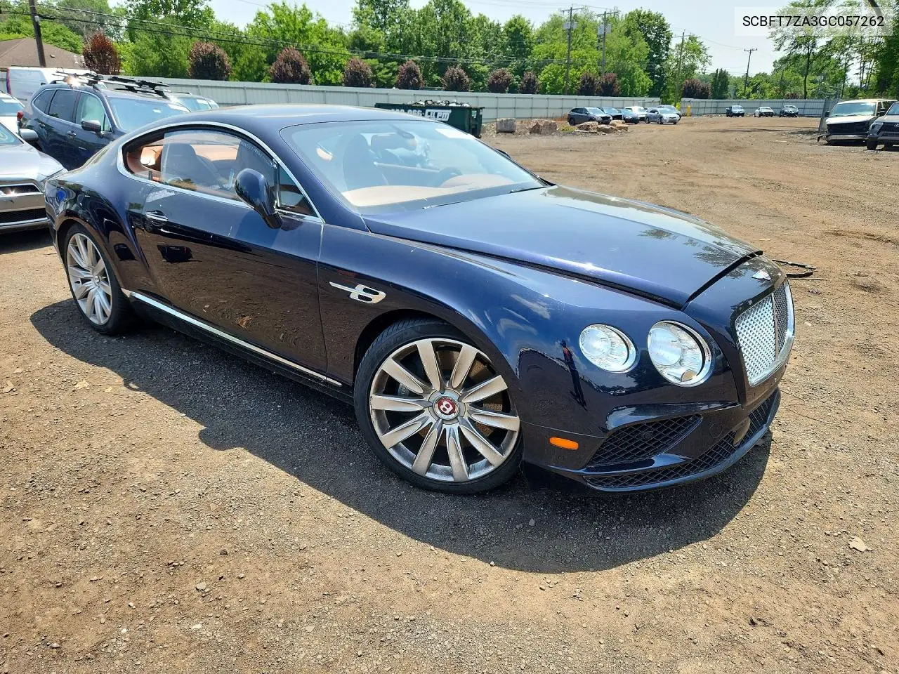 2016 Bentley Continentl VIN: SCBFT7ZA3GC057262 Lot: 58802096