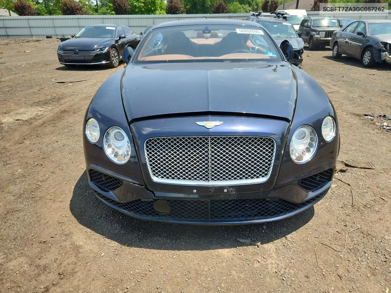 2016 Bentley Continentl VIN: SCBFT7ZA3GC057262 Lot: 58802096