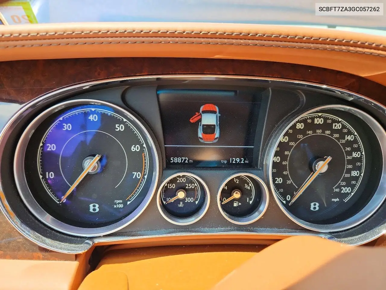 2016 Bentley Continentl VIN: SCBFT7ZA3GC057262 Lot: 58802096