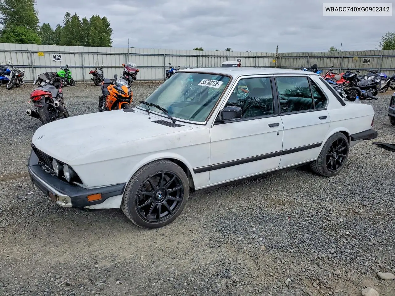 1986 BMW 535 I VIN: WBADC740XG0962342 Lot: 55703326