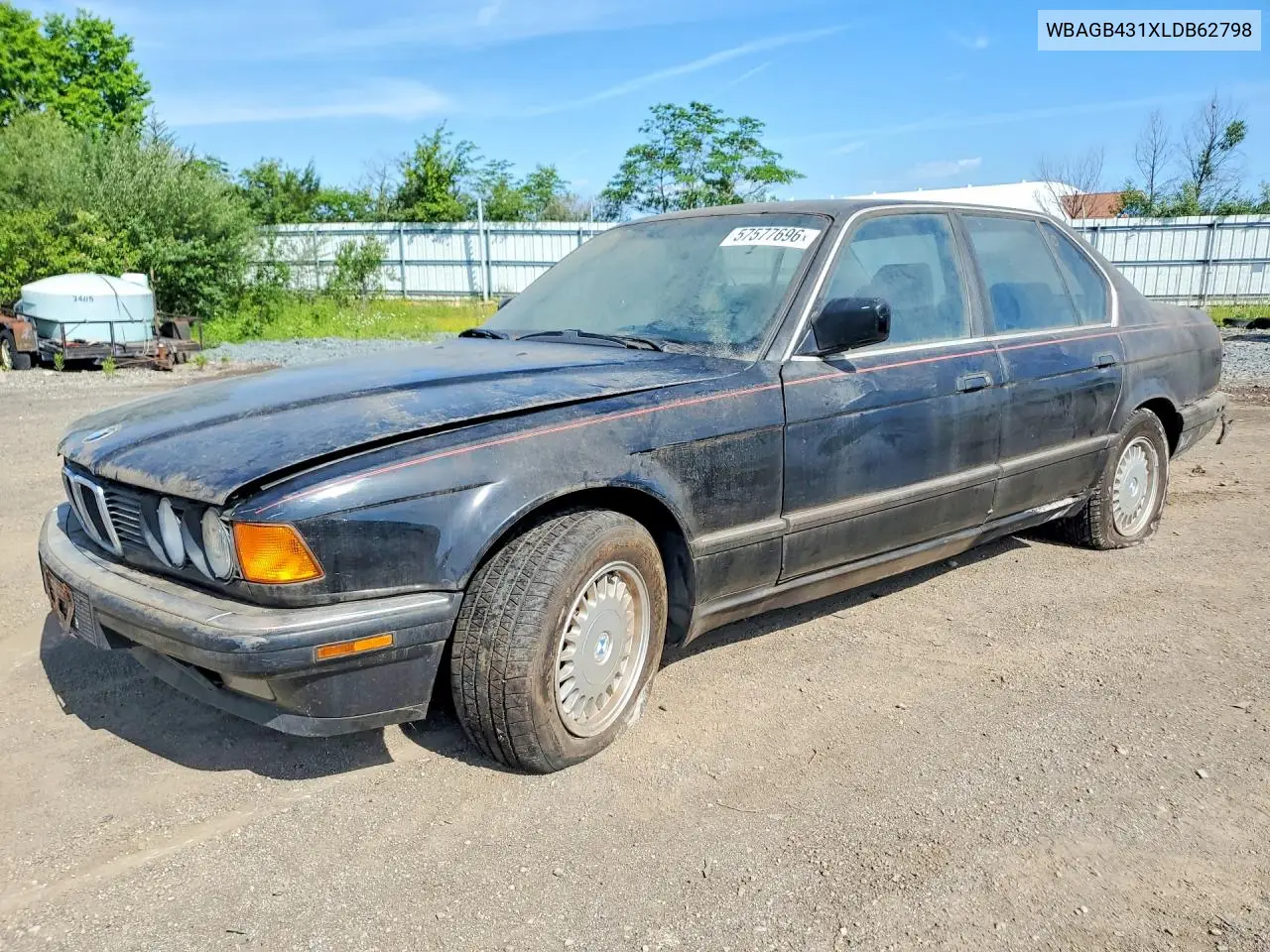 1990 BMW 735 I Automatic VIN: WBAGB431XLDB62798 Lot: 57577696
