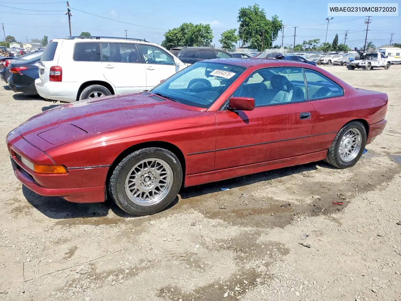 1991 BMW 850 I Automatic VIN: WBAEG2310MCB72020 Lot: 58994576