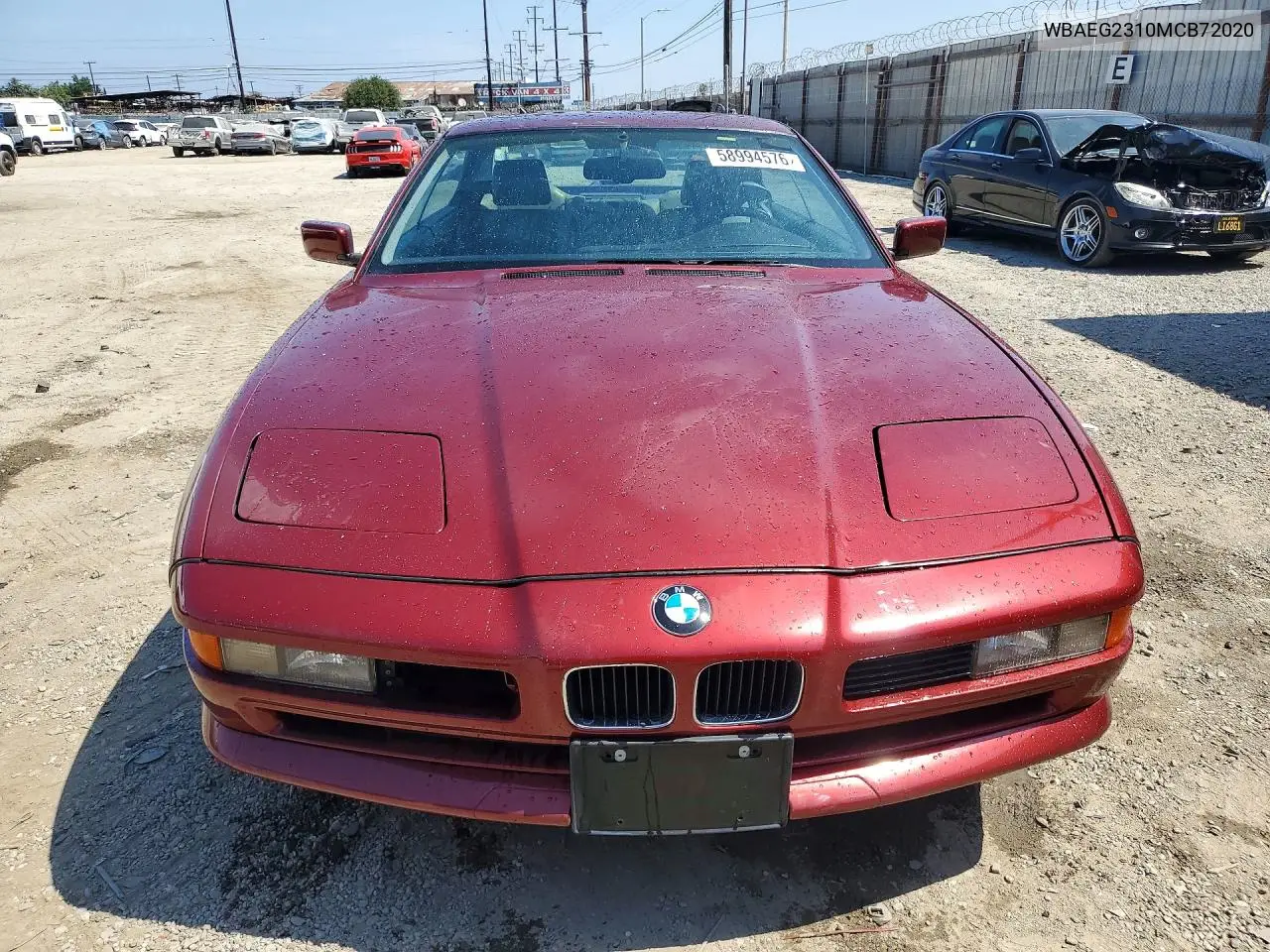 1991 BMW 850 I Automatic VIN: WBAEG2310MCB72020 Lot: 58994576