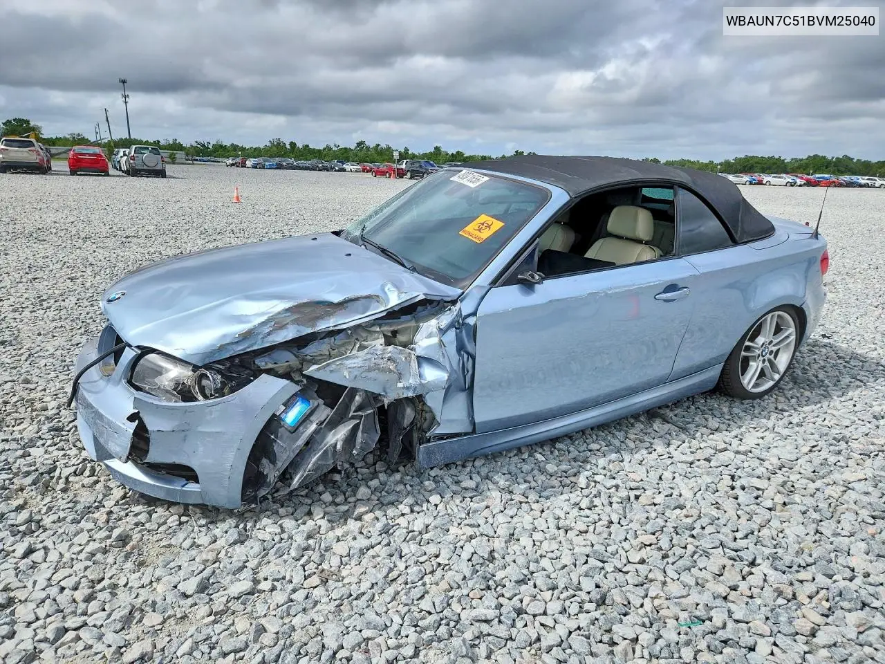 2011 BMW 135 I VIN: WBAUN7C51BVM25040 Lot: 49371656